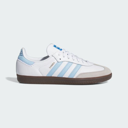 Adidas "Samba" OG - White/Sky Blue Stripes