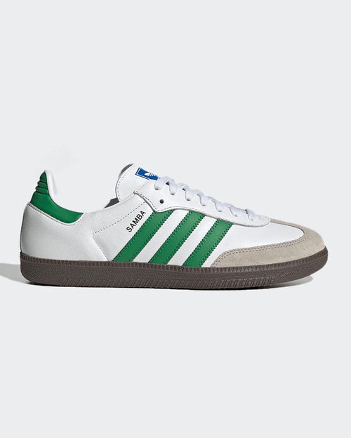 Adidas "Samba" OG - White With Green Stripes